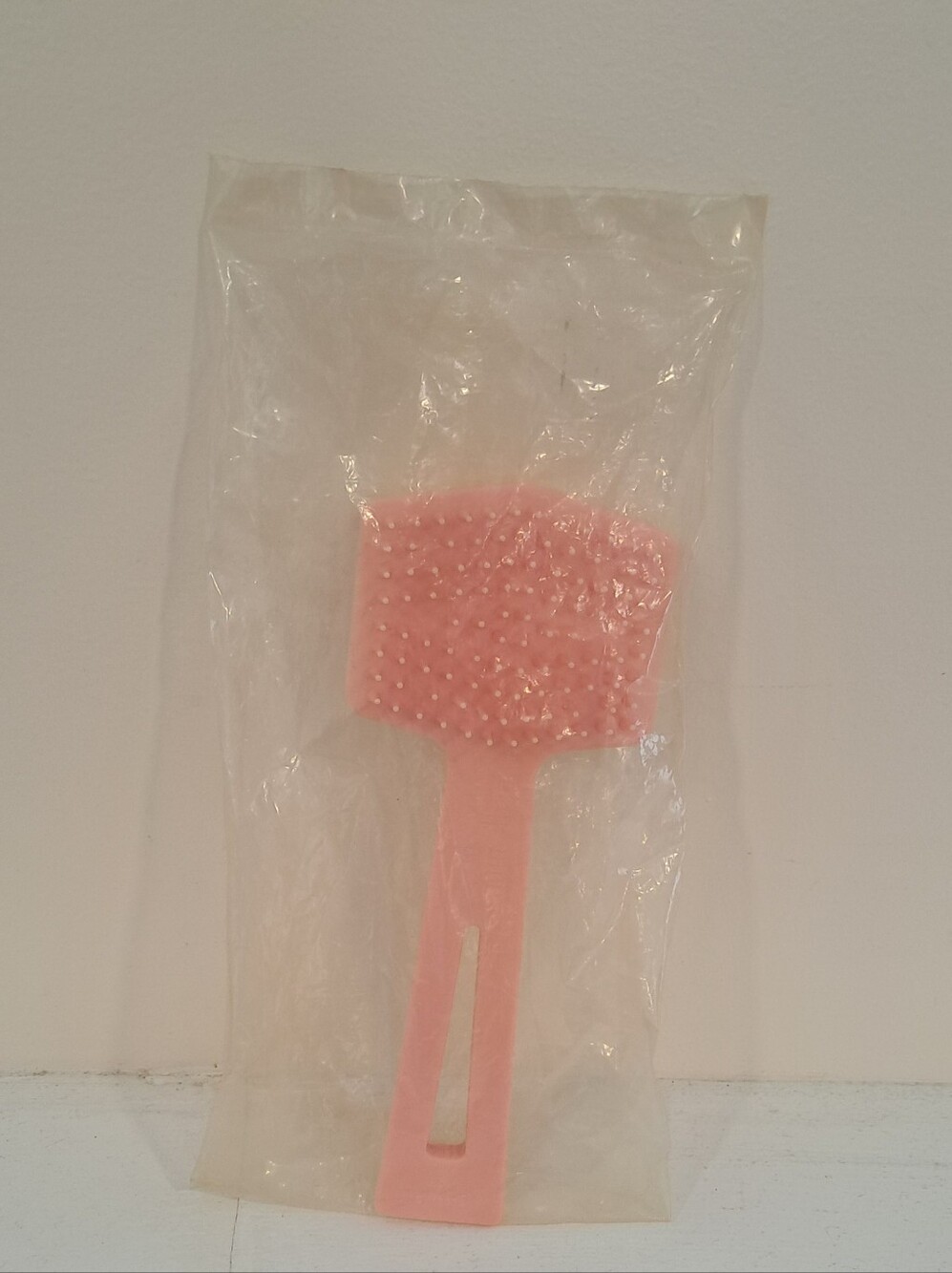 Vtg. 70s Stanley Home Products Inc. Pink Hair Brush Scalp Massager In Packaging.